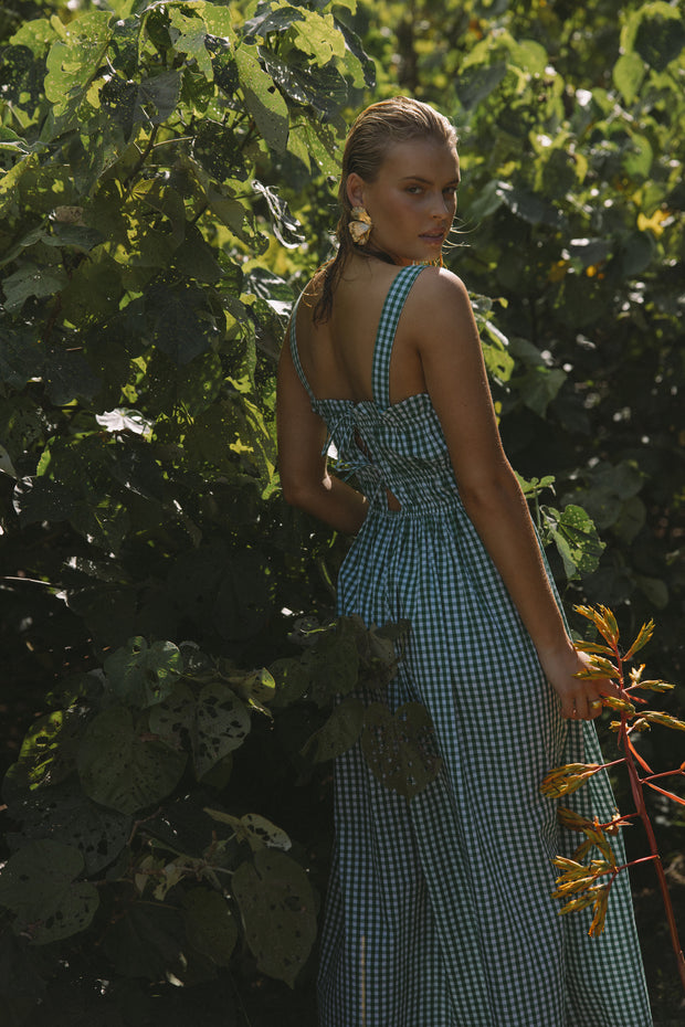 Dolly Maxi Dress - Green Gingham