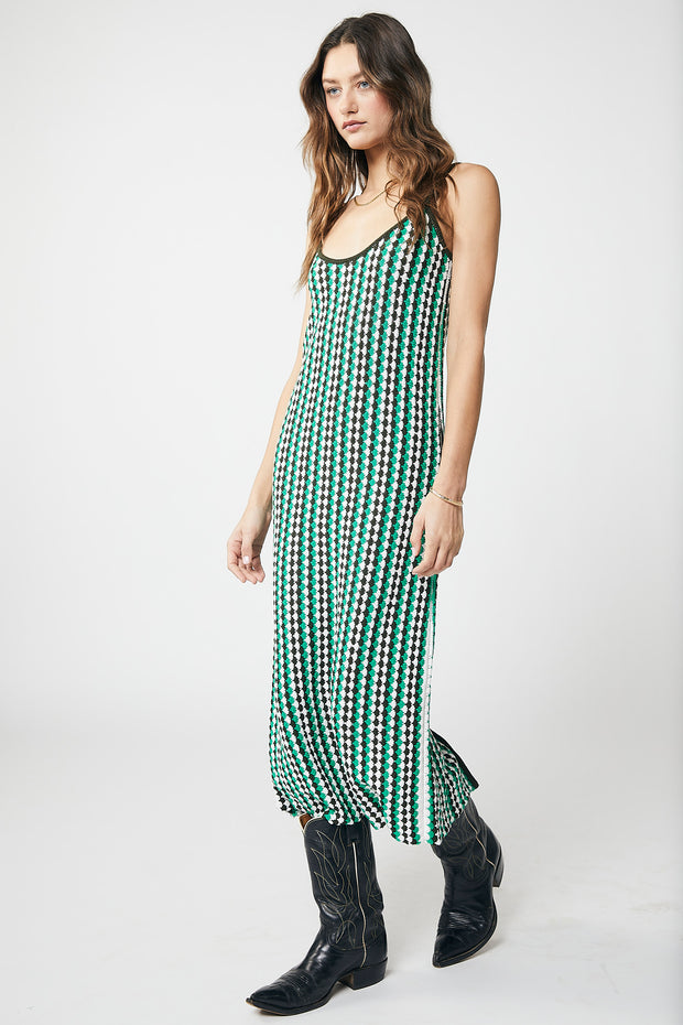 Naya Midi Dress - Knit Chrochet Stripe
