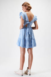 Frida Mini Dress - Light Blue Check