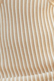 Emily Mini Knit Dress - Off White Sand Stripe