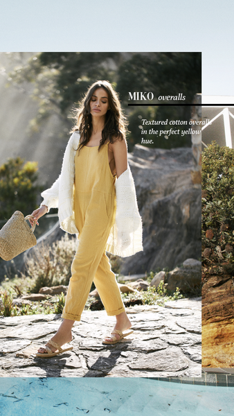 The Miko Overalls in the perfect yellow hue