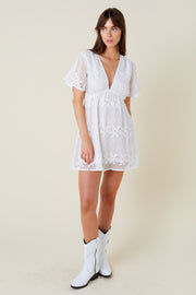 Petra Mini Dress - Menorca White