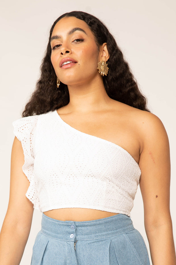 Vale One Shoulder Crop Top - CLEARANCE