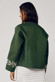 Naya - Embroidered Quilt Jacket - Douglas Fir - SAMPLE