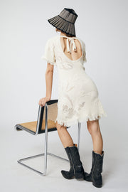 Soleil Mini Dress - Ecru Textured - SAMPLE