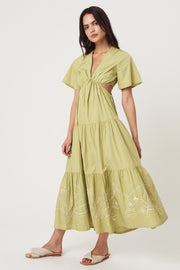 Verity Maxi Dress - Gardenia - Bay Leaf