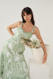 Natalia Maxi Dress - Green Garden - SAMPLE