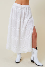 Zafia Maxi Skirt - Menorca-White - SAMPLE