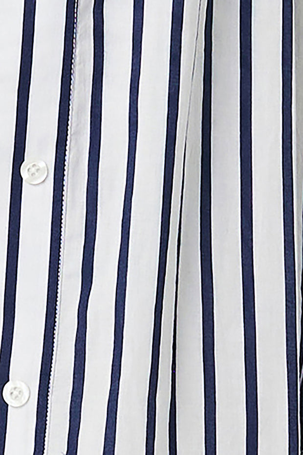 Tess Miidi Wrap Shirt Dress - Oceanic Stripe - SAMPLE