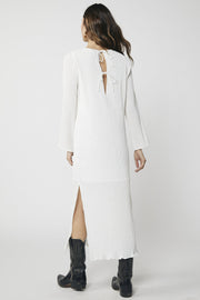 Pippa Dress - Off-White Pleated - SAMPLE