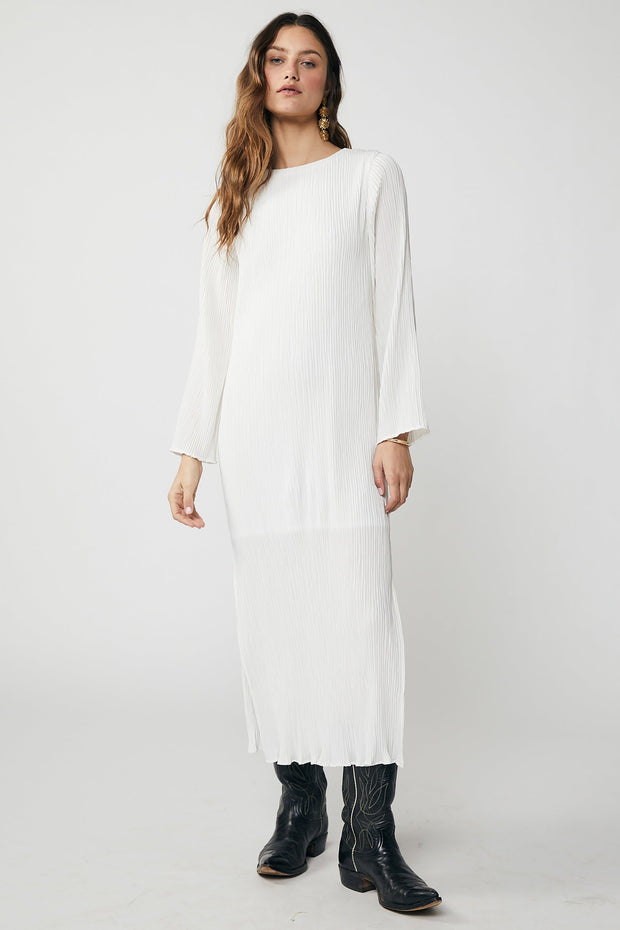 Pippa Dress - Off-White Pleated - SAMPLE