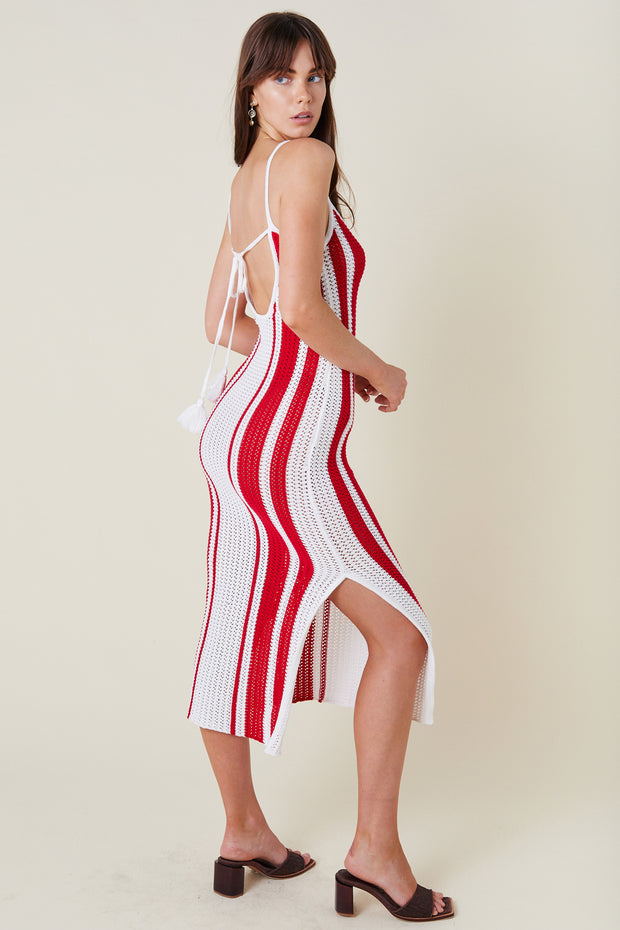 Naya Midi Dress - Red Stripes – Rue Stiic