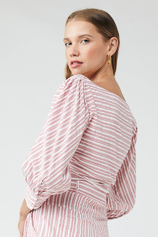 Luna Wrap Shirt - Stripes - SAMPLE