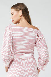 Luna Wrap Shirt - Stripes - SAMPLE