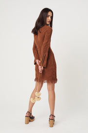 Jayka Mini Knit Dress - Umber - SAMPLE