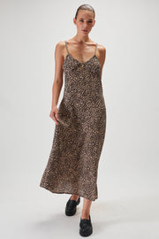 Bianca Slip Dress - Desert Leopard - SAMPLE