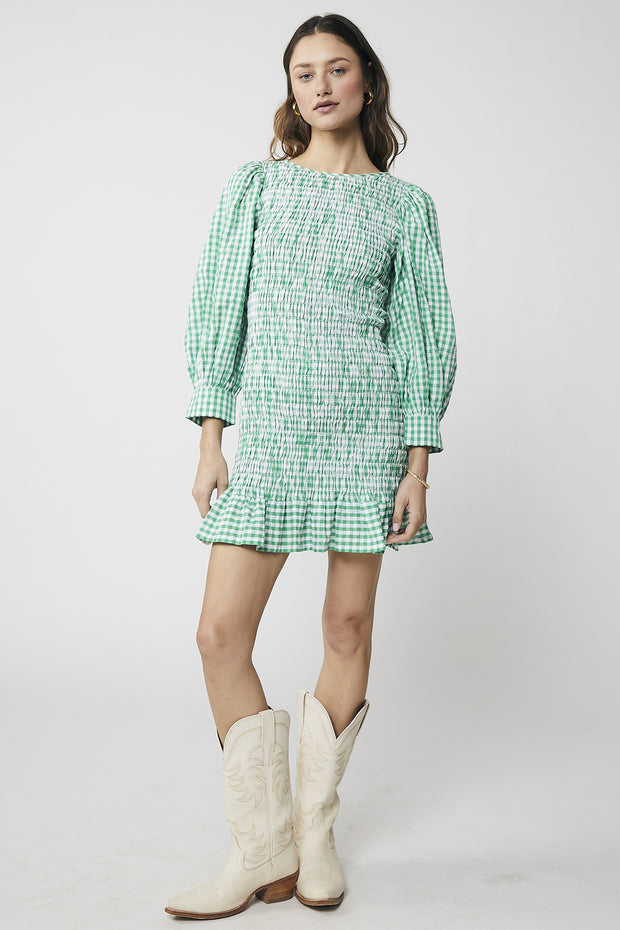 Billie Mini Dress - Green Gingham