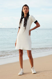 Serena Mini Knit Dress - White Chocolate Mix - CLEARANCE