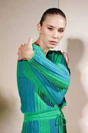 Maria Knit Cardigan - Jade Green Gold