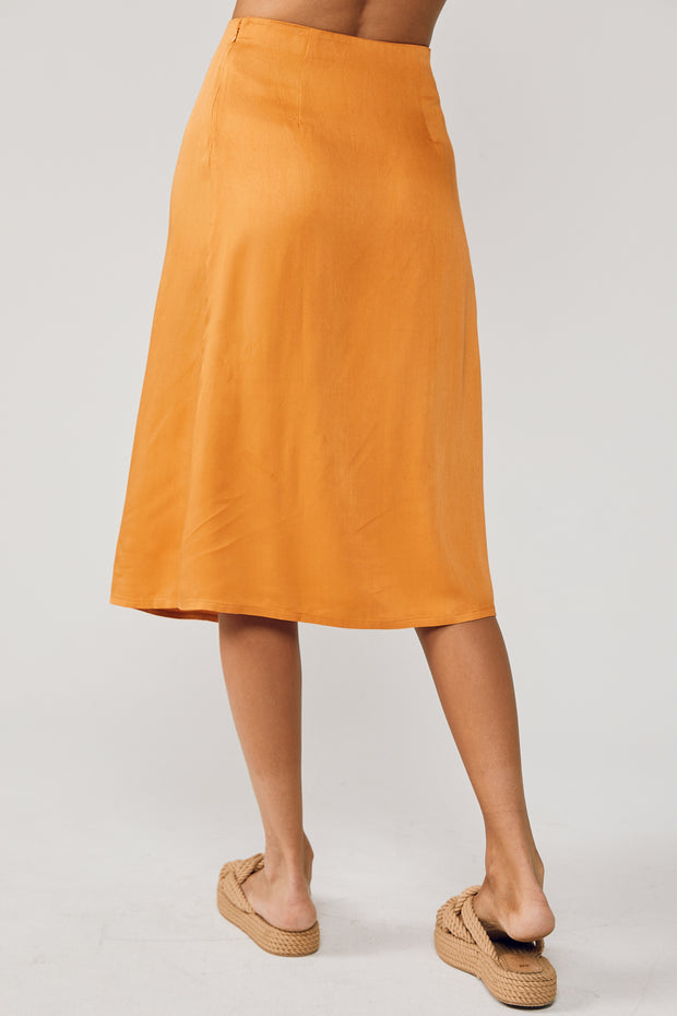 Melody - Front Draped Wrapped Skirt - Sundial Silk