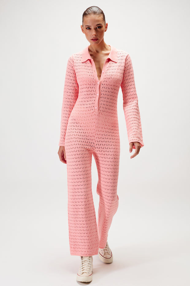 Millie Knit Jumpsuit - Orchid Pink - SAMPLE