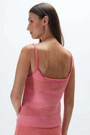 Sienna Knit Top - Peony Pink Tangerine - SAMPLE