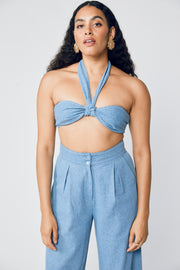 Dixie Chambray Bandeau - Chambray - CLEARANCE