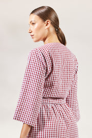 Aila Blouse - Red Check - CLEARANCE