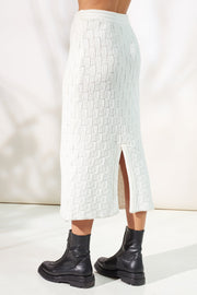 Kenzie Knit Skirt - White - CLEARANCE