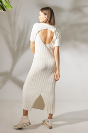 Wren Maxi Knit Dress - White Off White - CLEARANCE