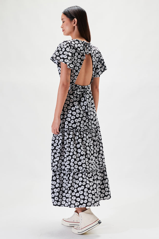 Lucille Maxi Dress - Black Dahlia Floral - CLEARANCE