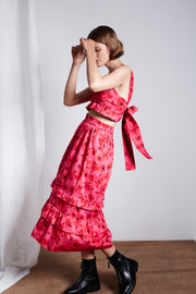 Claire Maxi Skirt - La Vie En Rose Floral - CLEARANCE