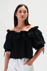 Piper Blouse - Black - CLEARANCE
