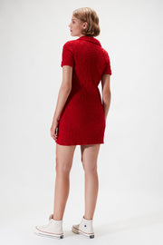 Nia Mini Knit Dress - Poppy Red - SAMPLE