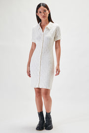 Nia Mini Knit Dress - White - CLEARANCE