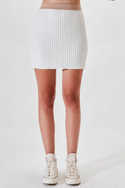 Mira Mini Knit Skirt - White Latte - SAMPLE
