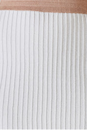 Mira Mini Knit Skirt - White Latte - CLEARANCE