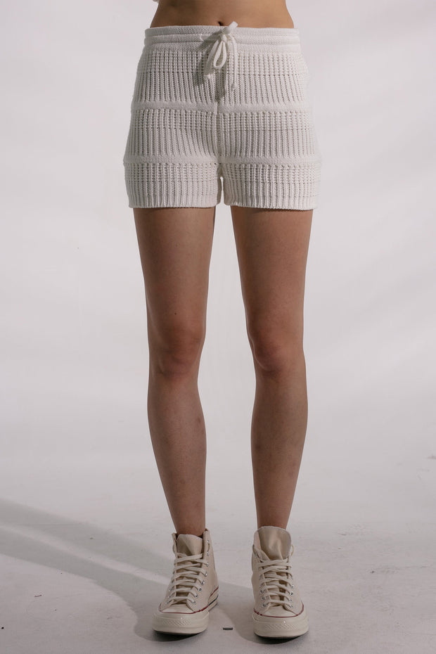 Jenna Knit Short - White - SAMPLE