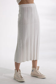 Sasha Knit Skirt - White - CLEARANCE