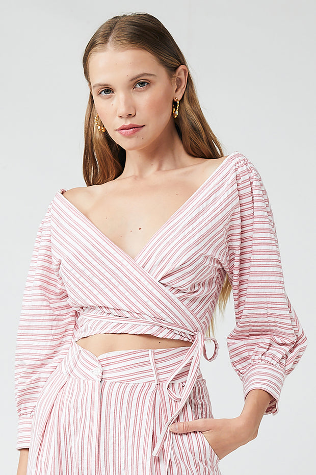 Luna Wrap Shirt - Stripes