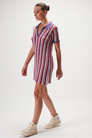 Lyla Knit Mini Dress - Violet Mix