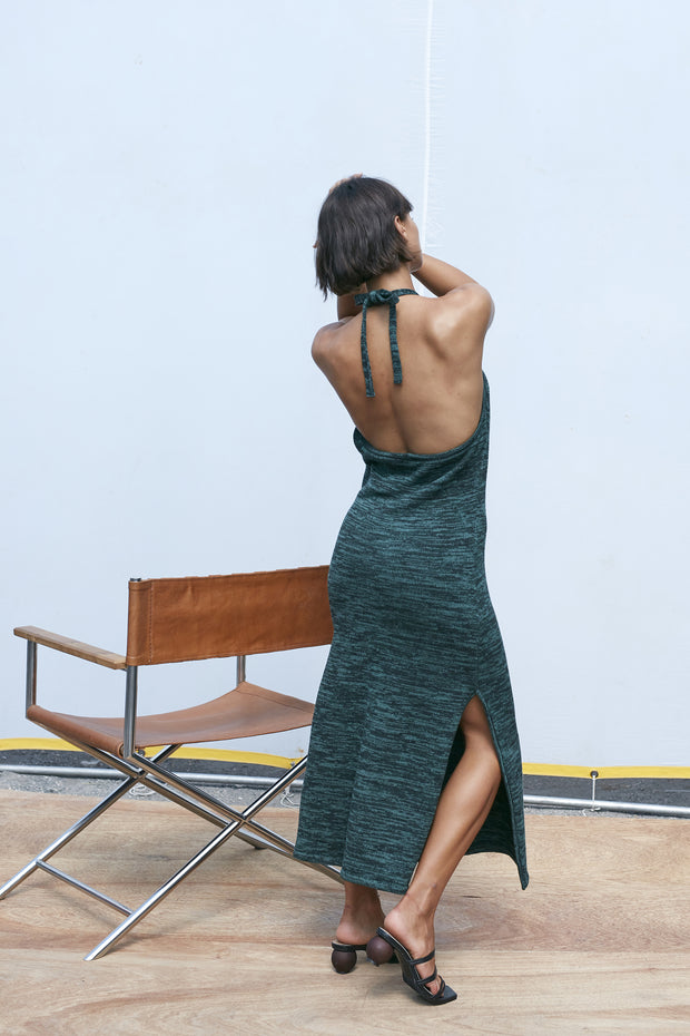 Selene Knit Dress - Eden Green Black