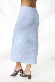 Nellie Knit Skirt - Sky Blue White - CLEARANCE