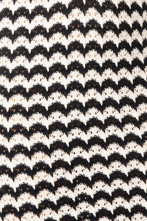 Daisy Knit Romper - Wavy Horizontal Stripes