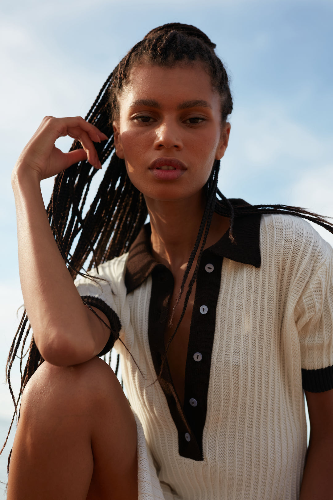 Serena Mini Knit Dress - White Chocolate Mix