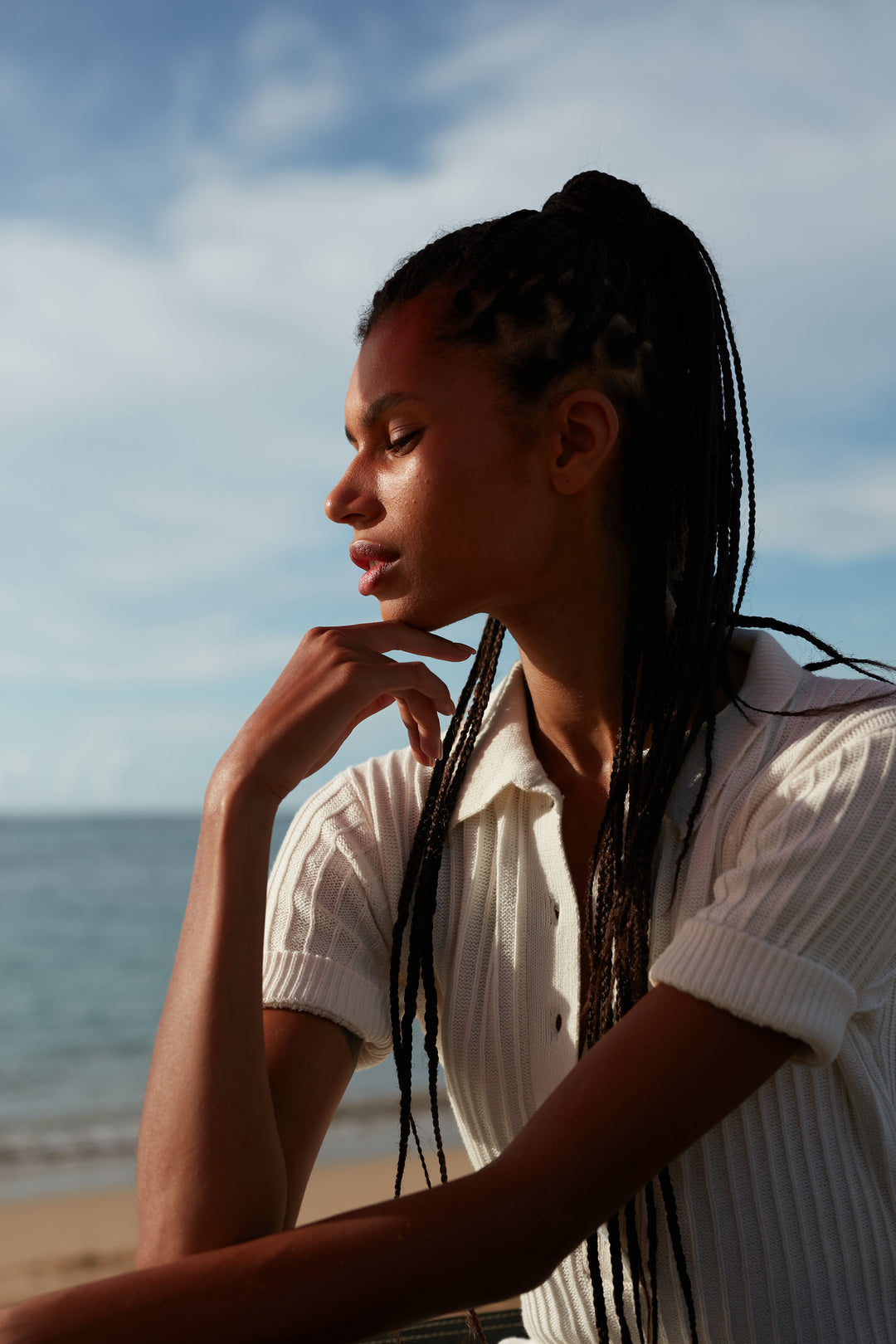 Serena Mini Knit Dress - White