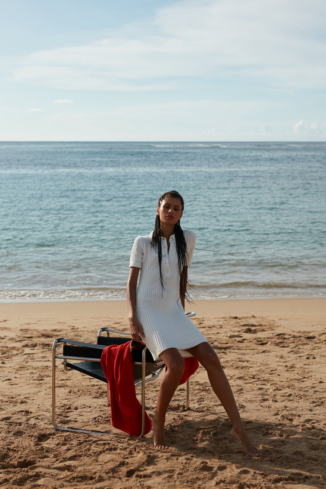 Serena Mini Knit Dress - White