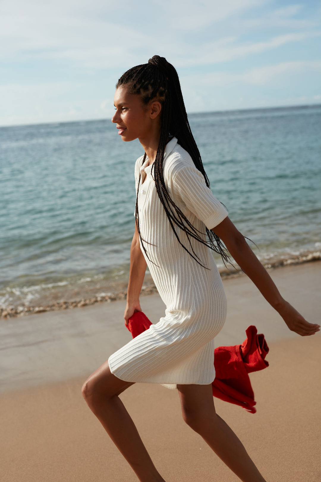 Serena Mini Knit Dress - White