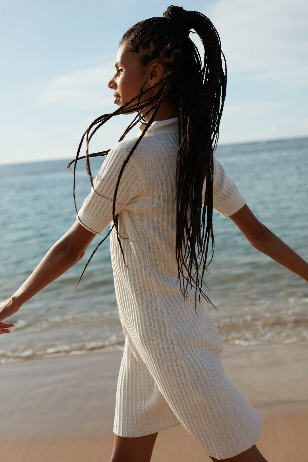 Serena Mini Knit Dress - White