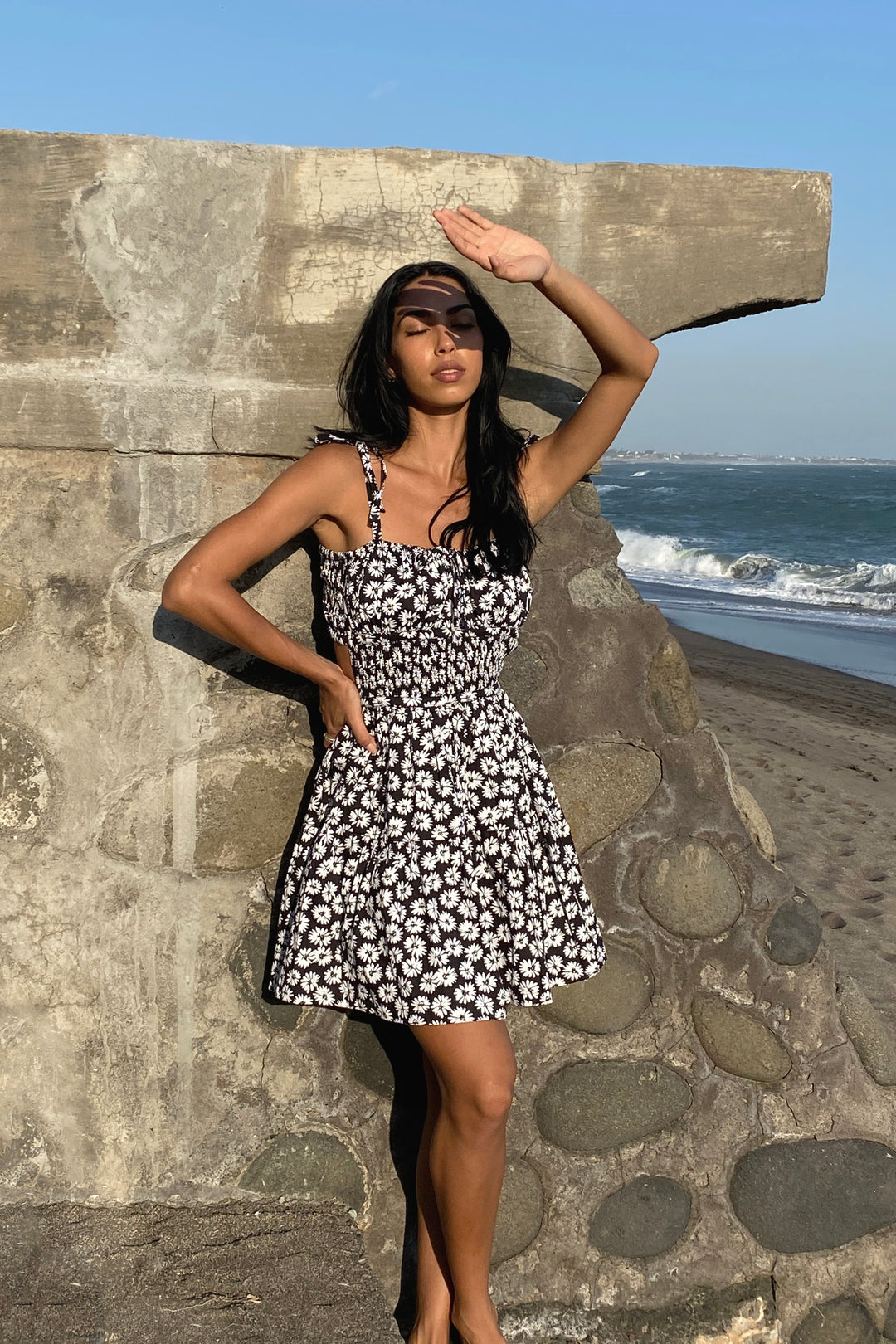 Ariel Mini Dress - Black Dahlia Floral